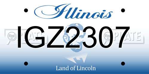 IGZ2307 Illinois License Plate