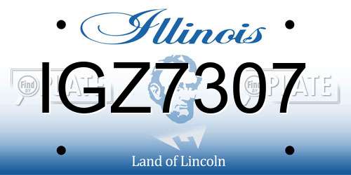 IGZ7307 Illinois License Plate