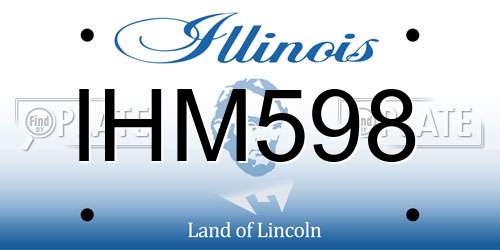 IHM598 Illinois License Plate