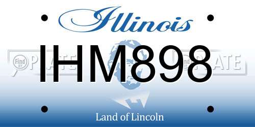 IHM898 Illinois License Plate