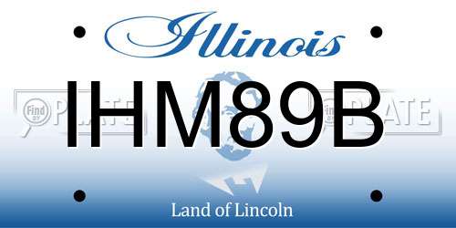 IHM89B Illinois License Plate