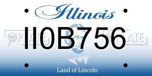 II0B756 Illinois License Plate