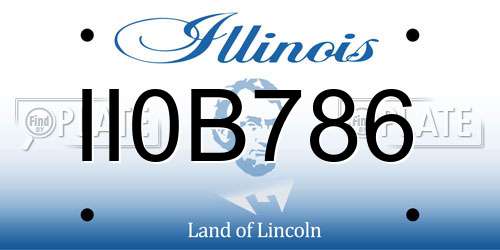II0B786 Illinois License Plate