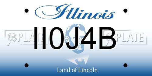 II0J4B Illinois License Plate