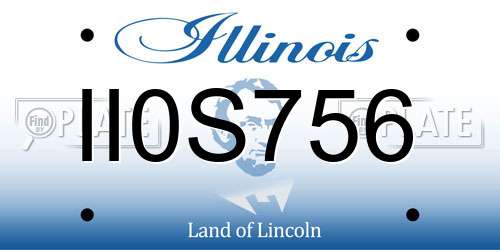 II0S756 Illinois License Plate