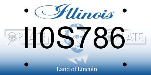 II0S786 Illinois License Plate