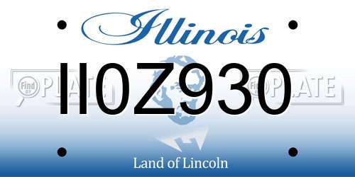 II0Z930 Illinois License Plate