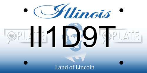 II1D9T Illinois License Plate
