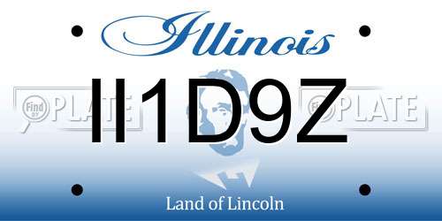 II1D9Z Illinois License Plate