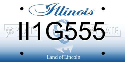 II1G555 Illinois License Plate