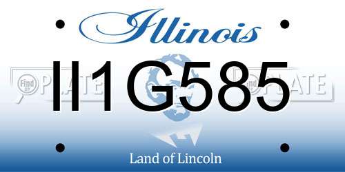 II1G585 Illinois License Plate