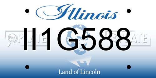 II1G588 Illinois License Plate