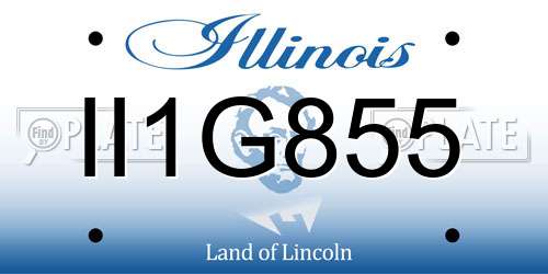 II1G855 Illinois License Plate