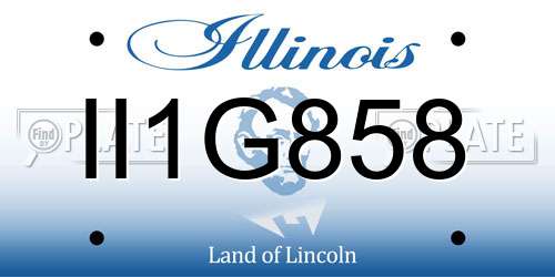 II1G858 Illinois License Plate