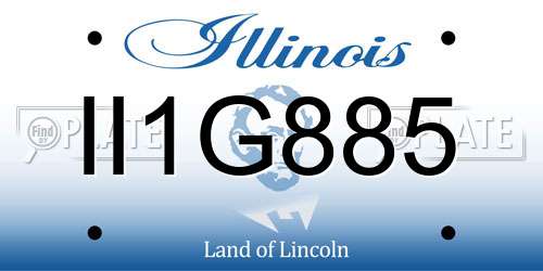 II1G885 Illinois License Plate