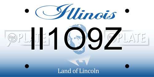 II1O9Z Illinois License Plate