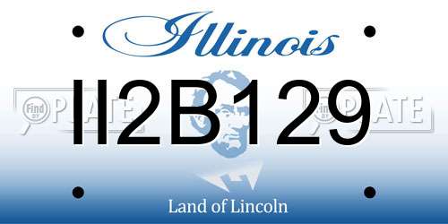 II2B129 Illinois License Plate