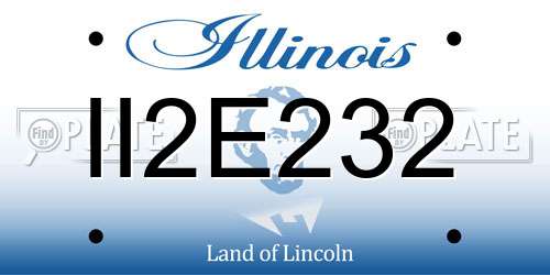 II2E232 Illinois License Plate