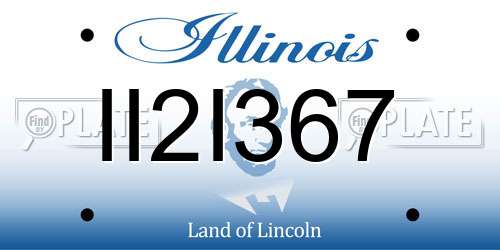II2I367 Illinois License Plate
