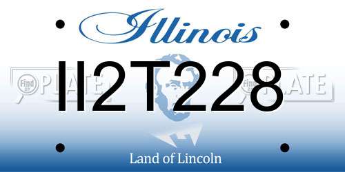 II2T228 Illinois License Plate
