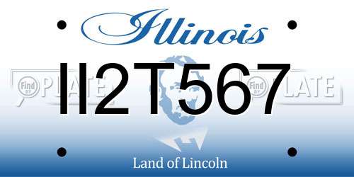 II2T567 Illinois License Plate