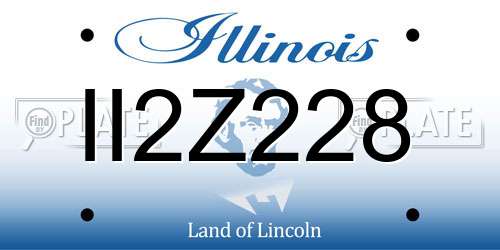 II2Z228 Illinois License Plate