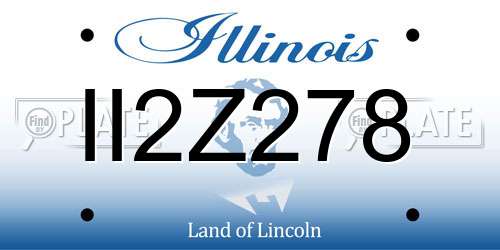 II2Z278 Illinois License Plate