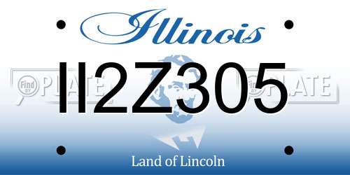 II2Z305 Illinois License Plate