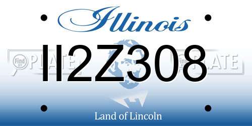 II2Z308 Illinois License Plate