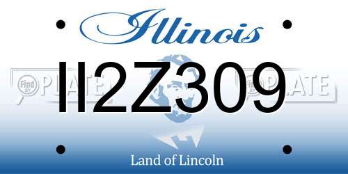 II2Z309 Illinois License Plate