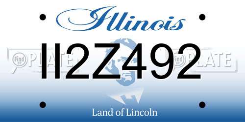 II2Z492 Illinois License Plate