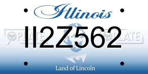 II2Z562 Illinois License Plate