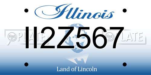 II2Z567 Illinois License Plate