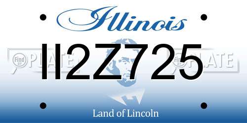 II2Z725 Illinois License Plate