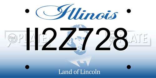 II2Z728 Illinois License Plate