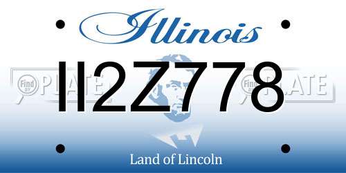 II2Z778 Illinois License Plate