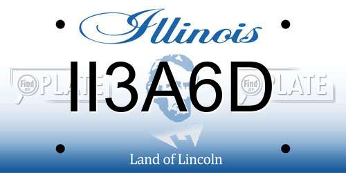 II3A6D Illinois License Plate