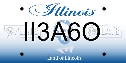 II3A6O Illinois License Plate