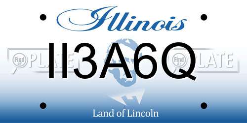 II3A6Q Illinois License Plate