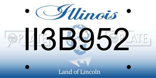 II3B952 Illinois License Plate