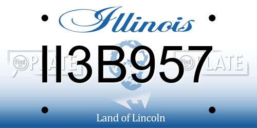 II3B957 Illinois License Plate