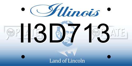 II3D713 Illinois License Plate