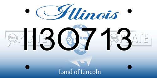 II3O713 Illinois License Plate
