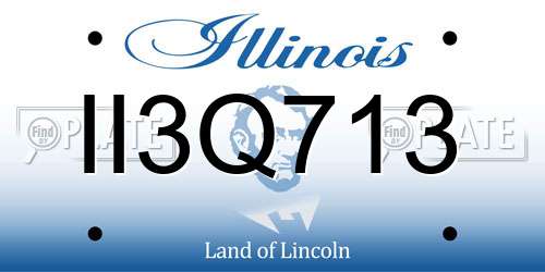 II3Q713 Illinois License Plate