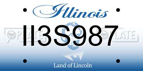 II3S987 Illinois License Plate