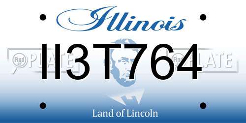 II3T764 Illinois License Plate