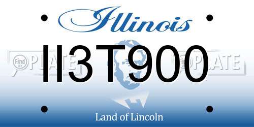 II3T900 Illinois License Plate