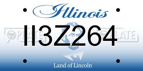 II3Z264 Illinois License Plate
