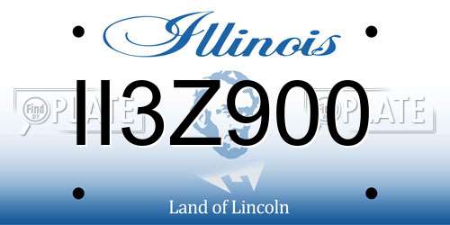 II3Z900 Illinois License Plate