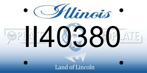 II40380 Illinois License Plate